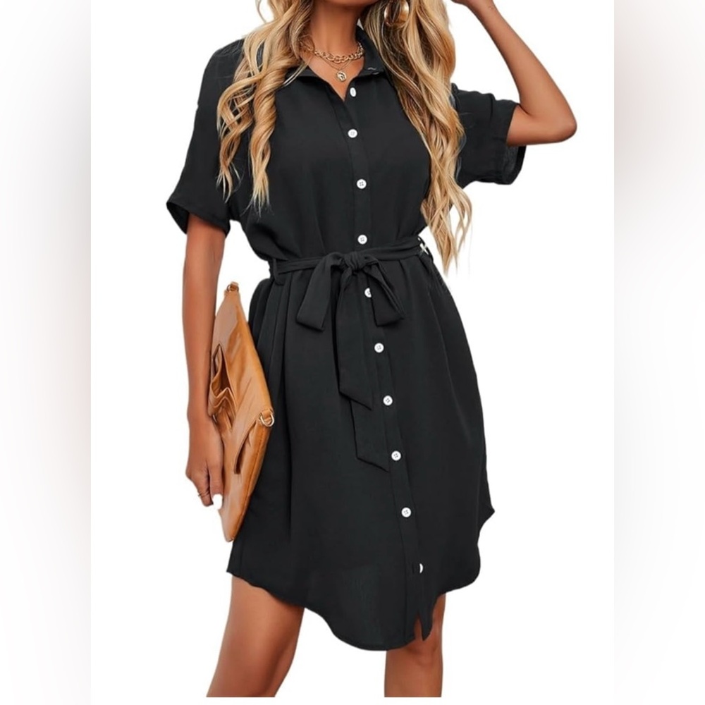 Black Button-Down Dress